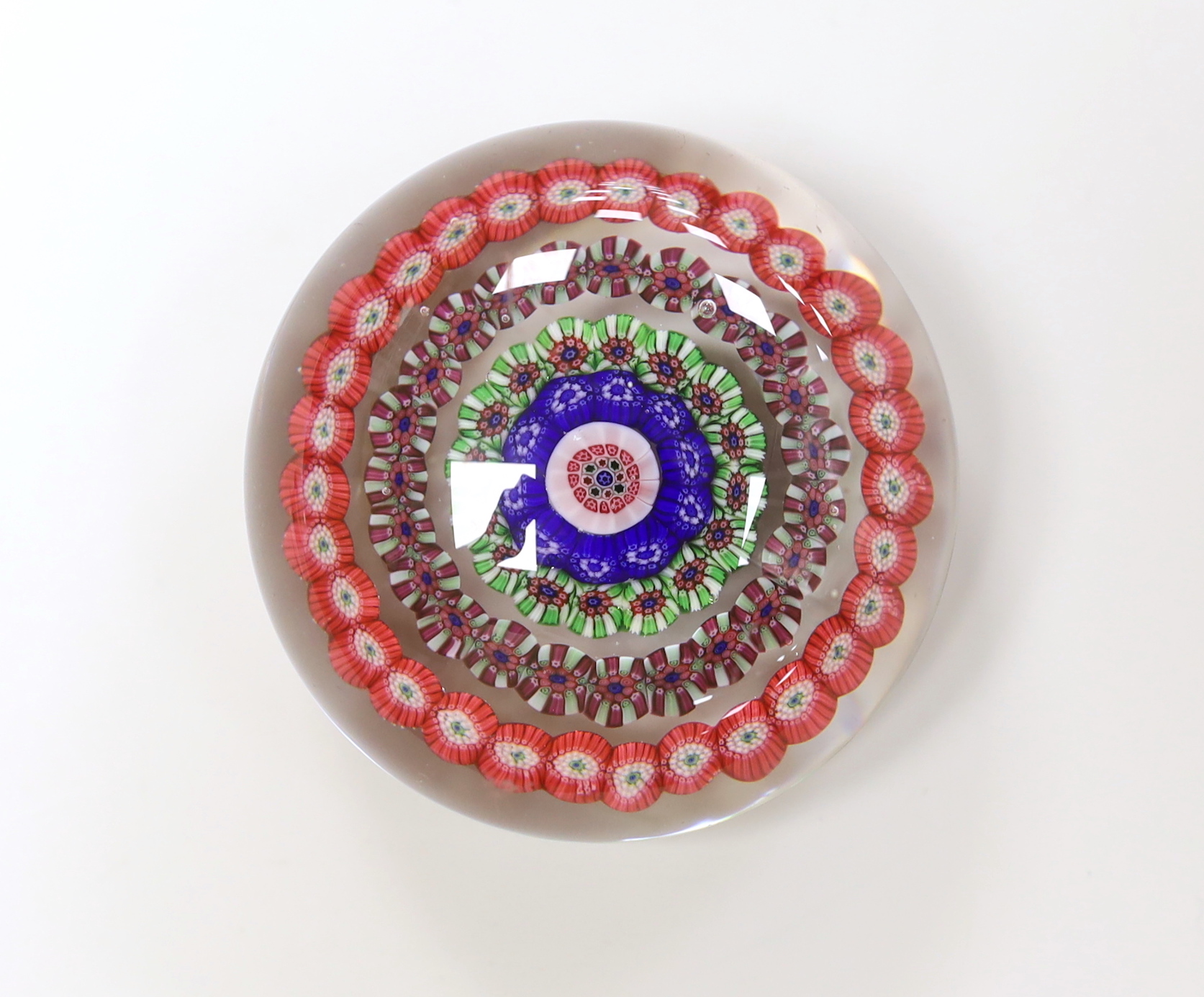 A Baccarat concentric millefleur cane paperweight, 6cm diameter